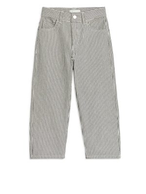 Ami five pocket jeans in relaxed fit, made from black hickory stripe GOTS certified organic cotton